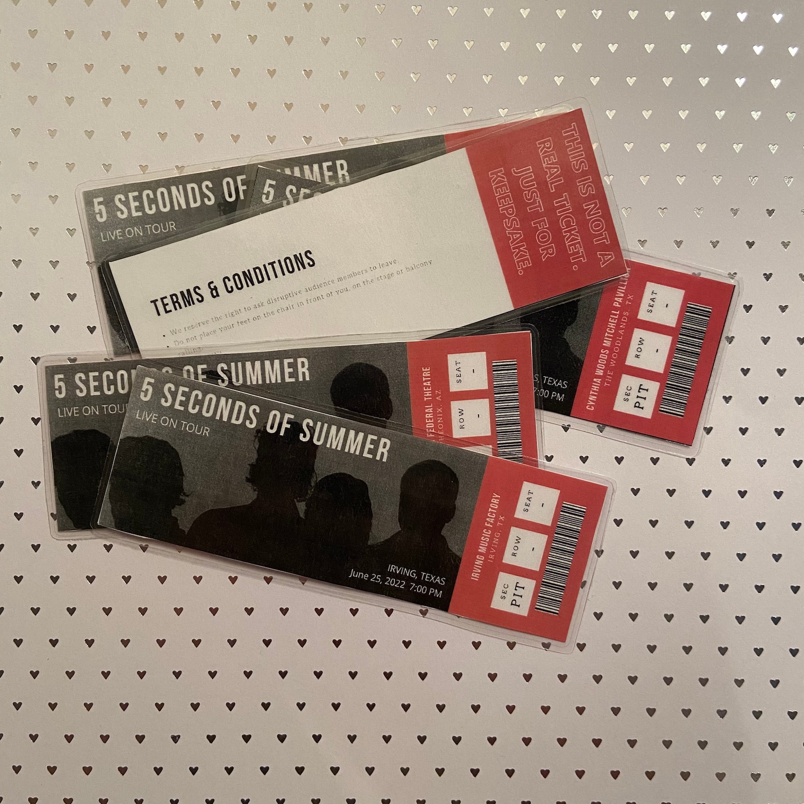 5SOS Faux Customizable Concert Ticket Memorabilia Etsy
