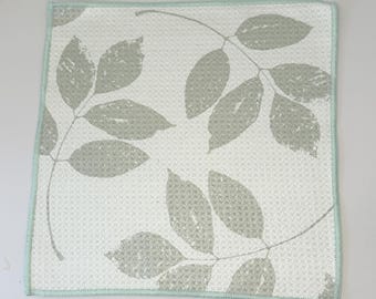 Paño de cocina botánico de hojas verdes / Paño de cocina con arte original / Trapo de cocina