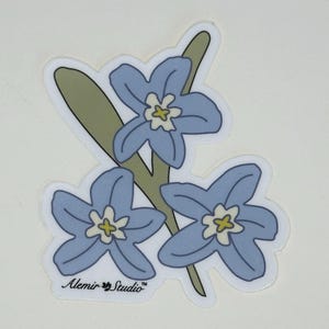 Blaue Blumen Aufkleber für Laptop Aufkleber Wasserflasche Aufkleber Handyaufkleber Blumenaufkleber Niedliche Blumenaufkleber Laptop Aufkleber