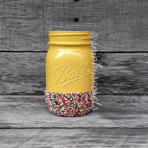 Sweet Tooth Yellow Sprinkle Mason Jar image 1