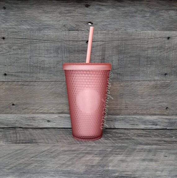 Starbucks Glow Tumbler Cold Drink Cup Matte Pink Diamond Studded