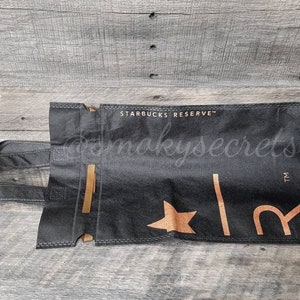 Authentische Starbucks Reserve wiederverwendbare Tasche mit Krawatte: Schwarz und Gold