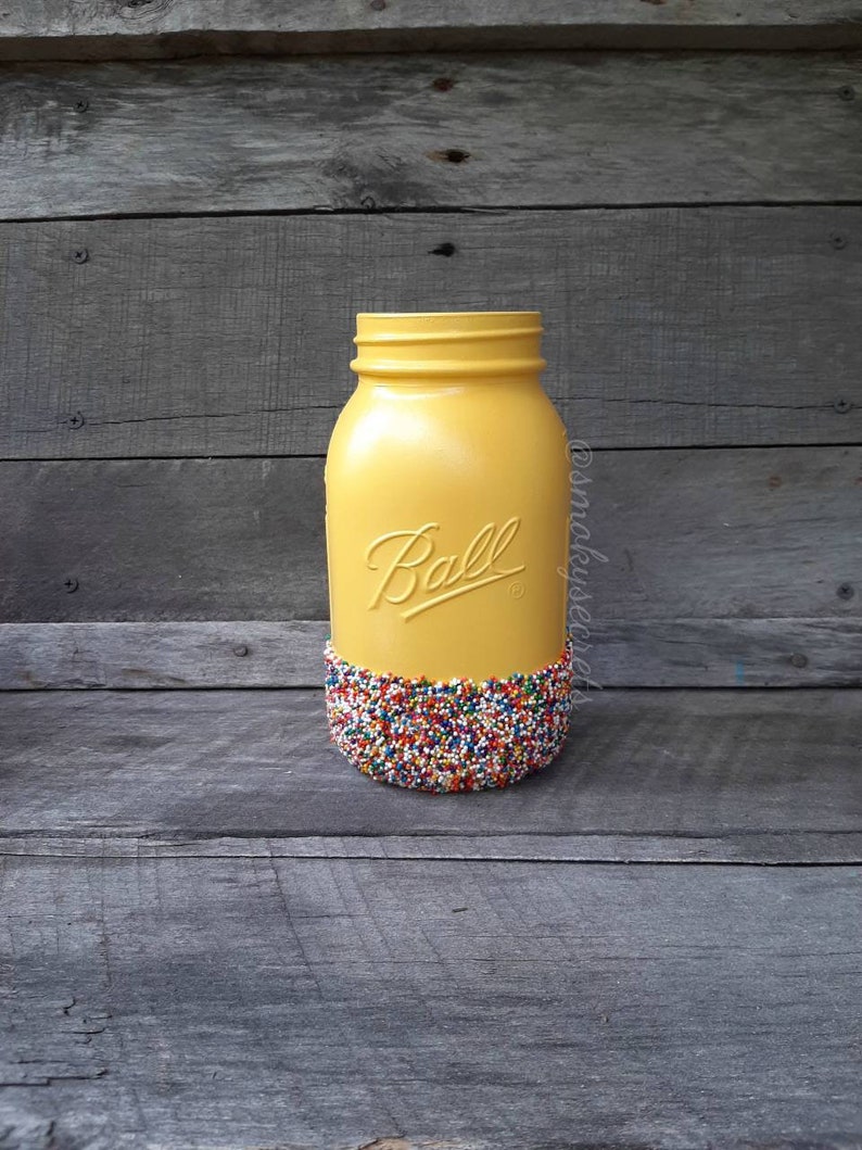 Sweet Tooth Yellow Sprinkle Mason Jar image 3