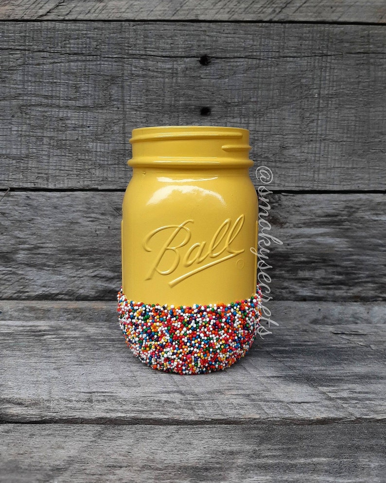 Sweet Tooth Yellow Sprinkle Mason Jar image 2