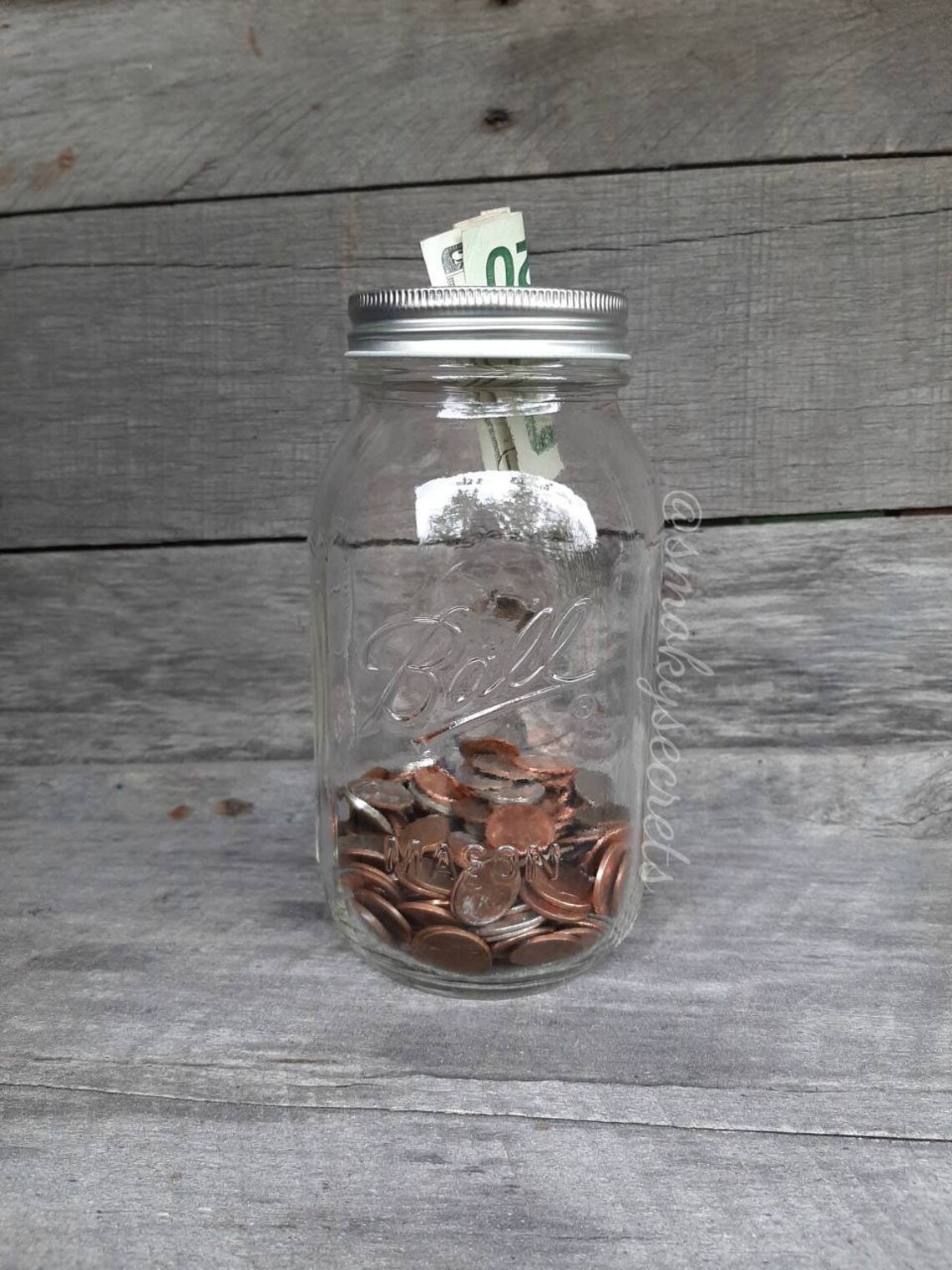 Ball Mason Jar Bank/change Jar Etsy