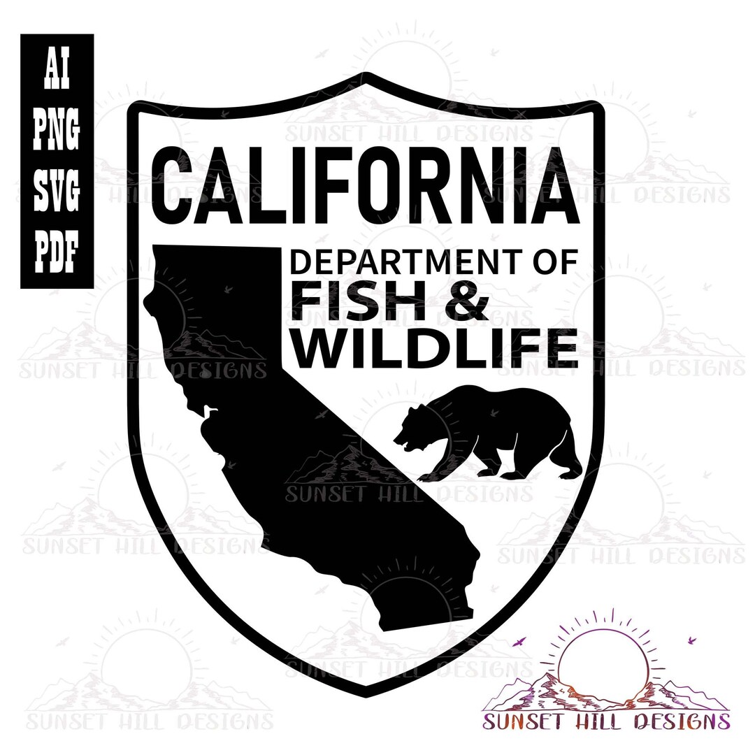 California Fish and Wildlife Patch Vector Artwork - California Fish and ...