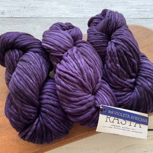 Malabrigo RASTA - VIOLETA AFRICANA /Filato super ingombrante, strato singolo, 100% lana merino, filato Malabrigo, regalo per magliaie o uncinetto