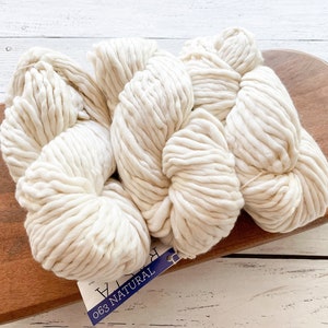 Malabrigo RASTA - NATURAL |Super Bulky Yarn, Single Ply, 100% Merino Wool, Malabrigo Yarn, Gift for Knitters or Crocheters