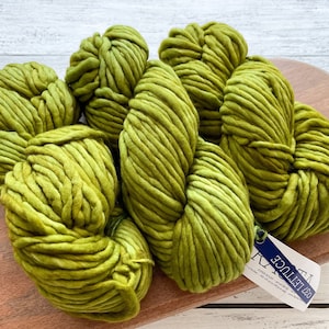 Malabrigo RASTA - LETTUCE |Super Bulky Yarn, Single Ply, 100% Merino Wool, Malabrigo Yarn, Gift for Knitters or Crocheters