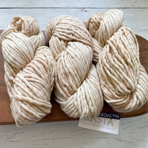 Malabrigo RASTA - IVORY |Super Bulky Yarn, Single Ply, 100% Merino Wool, Malabrigo Yarn, Gift for Knitters or Crocheters