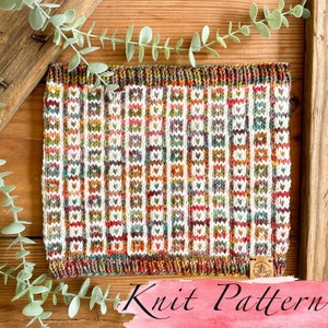 KNITTING PATTERN: The Love Squared Cowl /Knit Cowl Pattern Worsted, Light Bulky, Bulky, Super Bulky, Stranded Colorwork, Instant Download