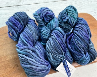 Malabrigo RASTA - AZULES / Hilo súper voluminoso, una sola capa, 100 % lana merino, hilo Malabrigo, regalo para tejedores o crocheteros