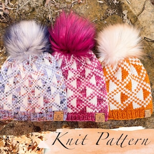 KNITTING PATTERN: The Mindful Beanie /Knit Hat Pattern Worsted, Light Bulky, Bulky/Light Super Bulky, Knitting Hat Pattern, Instant Download
