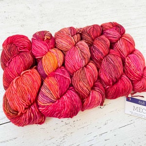 Malabrigo MECHA - ZINNIAS | Bulky Yarn, Single Ply, 100% Superwash Merino Wool, Malabrigo Yarn, Gift for Knitters or Crocheters
