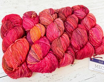 Malabrigo MECHA - ZINNIAS | Bulky Yarn, Single Ply, 100% Superwash Merino Wool, Malabrigo Yarn, Gift for Knitters or Crocheters