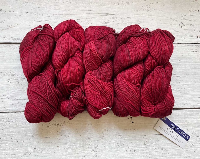 Malabrigo RIOS CEREZA worsted Weight Yarn 4 ,4 Ply, 100 Superwash
