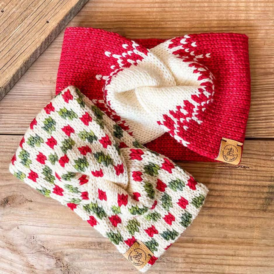 KNITTING PATTERN: the Holly Berry Headband / 2 Knit Ear