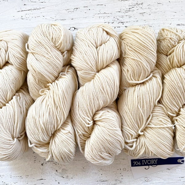 Malabrigo RIOS - IVORY |Worsted Weight Yarn (4) ,4 Ply, 100% Superwash Merino Wool, Malabrigo Yarn, Gift for Knitters or Crocheters