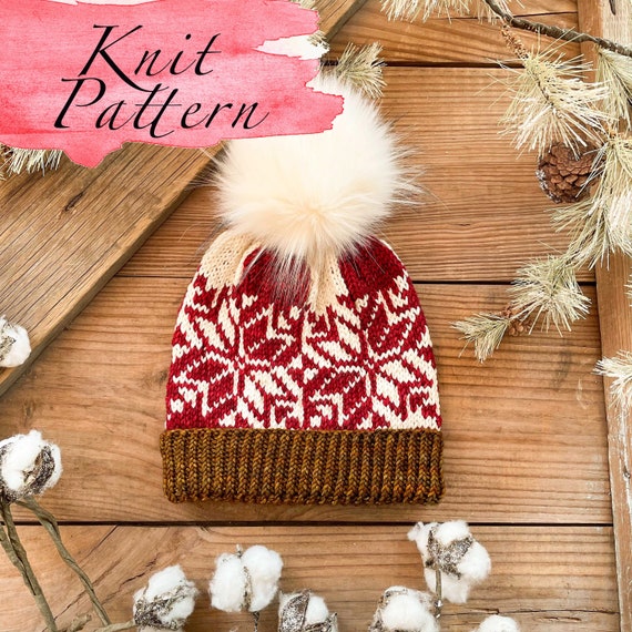 First Snow Beanie First Snow Beanie PDF Pattern, Knit Texture Hat (digital  main image 2