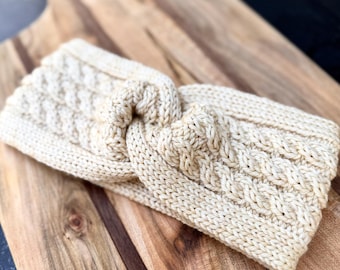 Vintage COACH Cable Knit Headband - White Cream Logo - New  display picture 3
