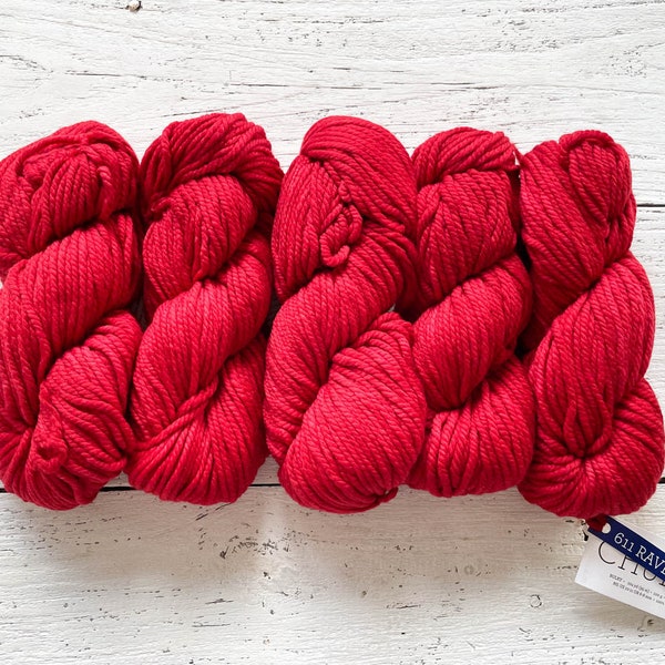 Malabrigo CHUNKY - Ravelry Red |Bulky Yarn, 3 Ply, 100% Merino Wool, Malabrigo Yarn, Gift for Knitters or Crocheters