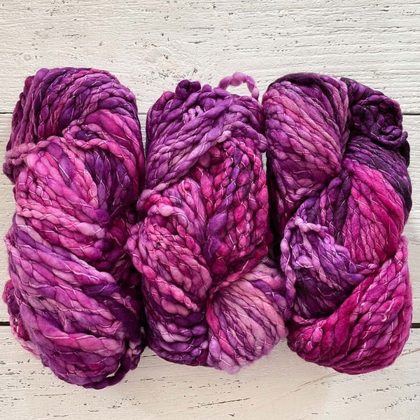 Malabrigo CARACOL - HOLLY HOCK |Super Bulky Yarn, Plied Thick and Thin, 100% Superwash Merino Wool, Malabrigo Yarn, 150 grams