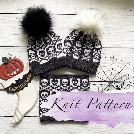 KNITTING PATTERN the Halloweenie Beanie / 2 Knit Hat Etsy