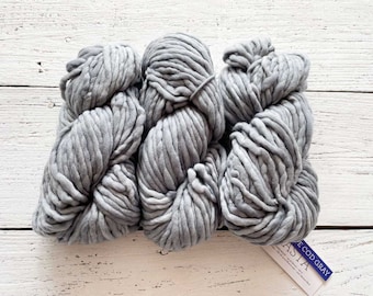 Malabrigo RASTA - CAPE COD Gris / Hilo supergrueso, una sola capa, 100 % lana merino, hilo Malabrigo, regalo para tejedores o crocheteros