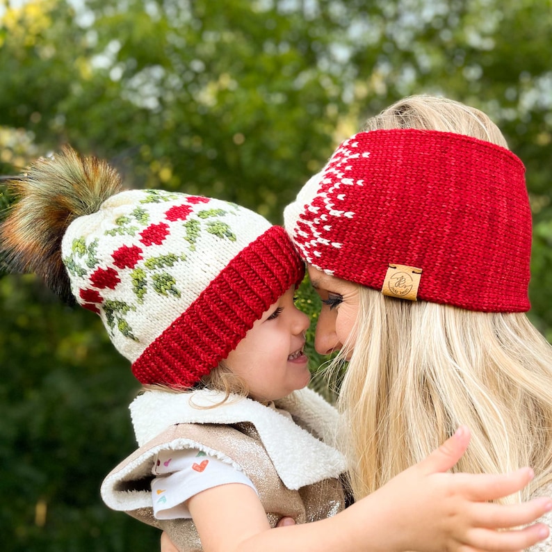 KNITTING PATTERN: the Holly Berry Beanie / 2 Knit Hat Patterns ...