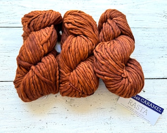 Malabrigo RASTA - CARAMELO / Hilo supergrueso, una sola capa, 100 % lana merino, hilo Malabrigo, regalo para tejedores o crocheteros