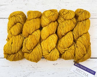 Malabrigo MECHA - FRANK OCHRE | Bulky Yarn, Single Ply, 100% Superwash Merino Wool, Malabrigo Yarn, Gift for Knitters or Crocheters