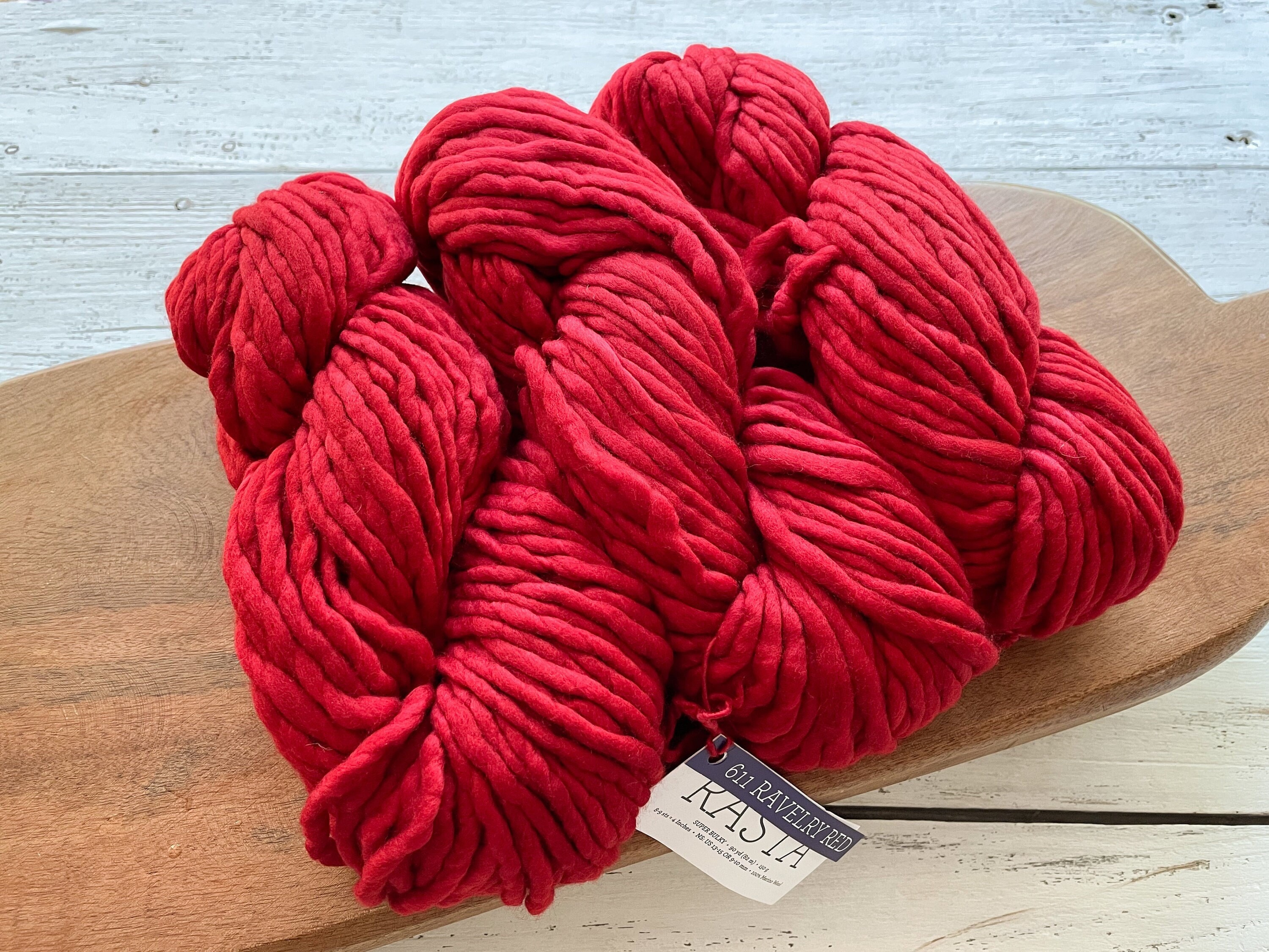 Malabrigo RASTA RAVELRY RED super Bulky Yarn, Single Ply, 100% Merino Wool,  Malabrigo Yarn, Gift for Knitters or Crocheters 