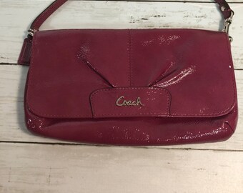 purple and brown coach purse