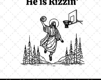He is Rizzin' PNG, Funny Easter Png, Jesus Playing Basketball Png, Christian Easter Png, Jesus Easter Png, Jesus Christian Religious Png