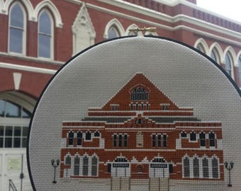 Ryman Auditorium, Nashville, TN - Counted Cross Stitch Pattern - PDF Instant Digital Download (concert hall, music city, tennessee, venue)