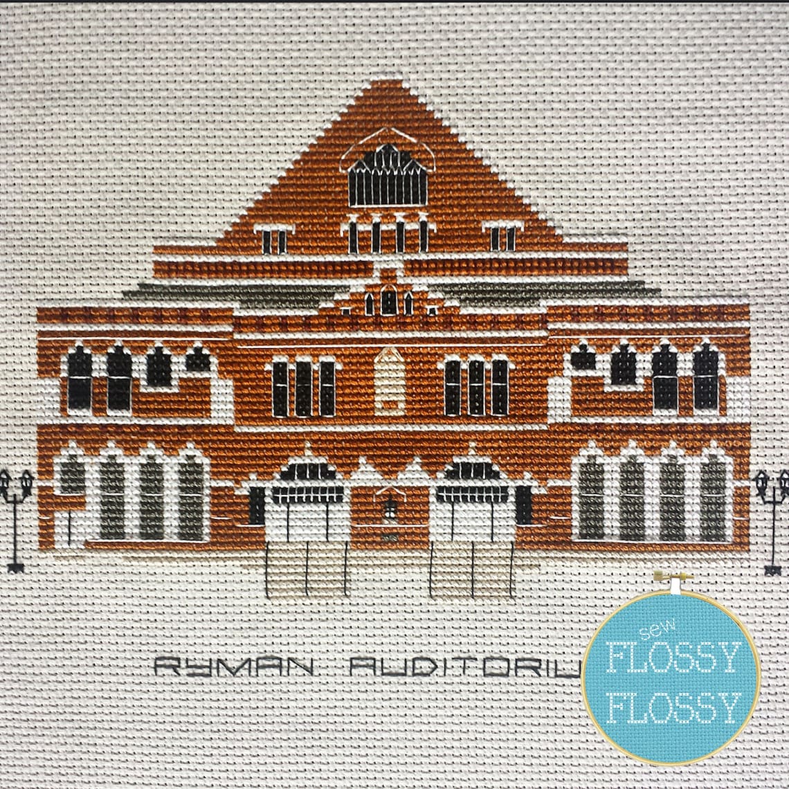 Ryman Auditorium, Nashville, TN Counted Cross Stitch Pattern PDF