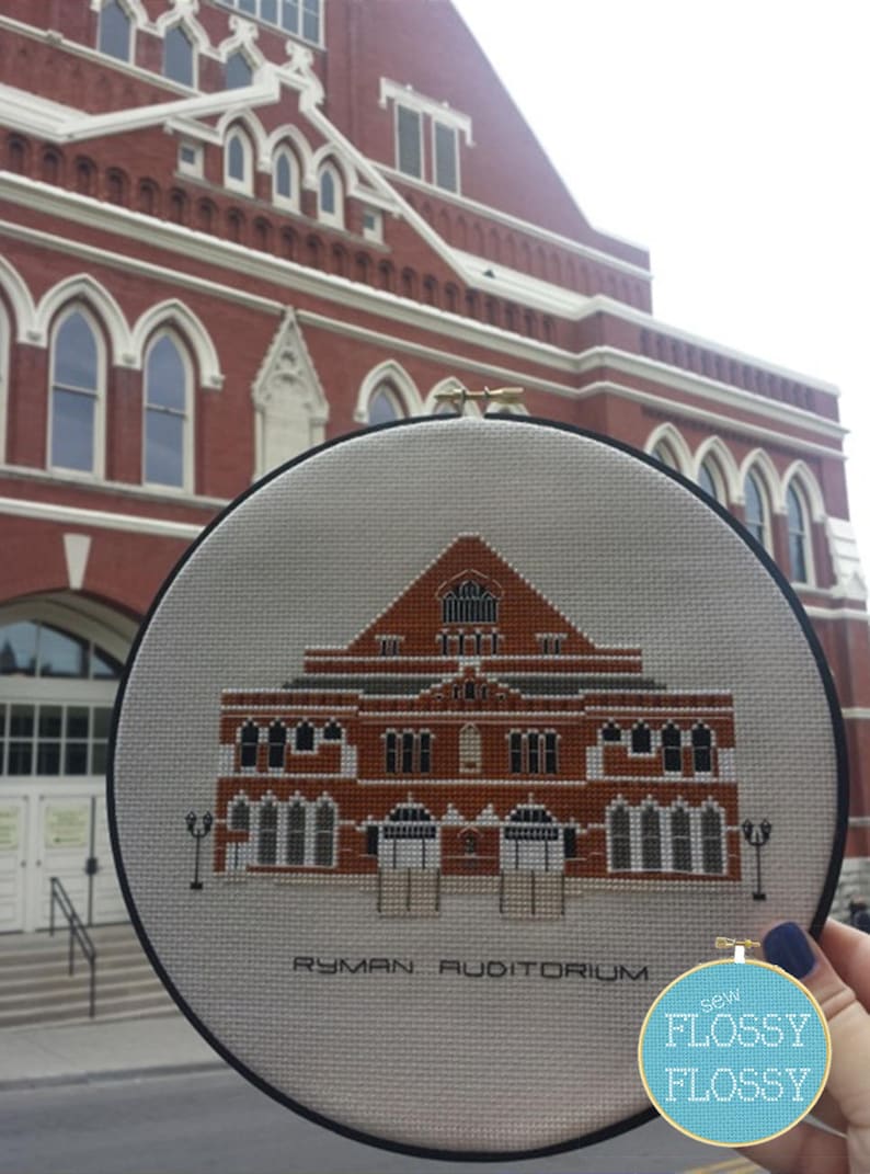 Ryman Auditorium, Nashville, TN Counted Cross Stitch Pattern PDF