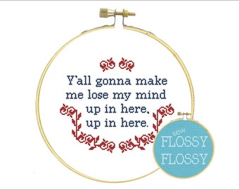 DMX - Party Up (Up in Here) - Y'all Gonna Make Me Lose My Mind, Up In Here - Rap Lyrics - Cross Stitch Pattern - PDF Instant Download