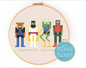 Space Ghost Coast to Coast - Brak, Zorak, & Moltar - Cross Stitch Pattern - PDF Instant Download