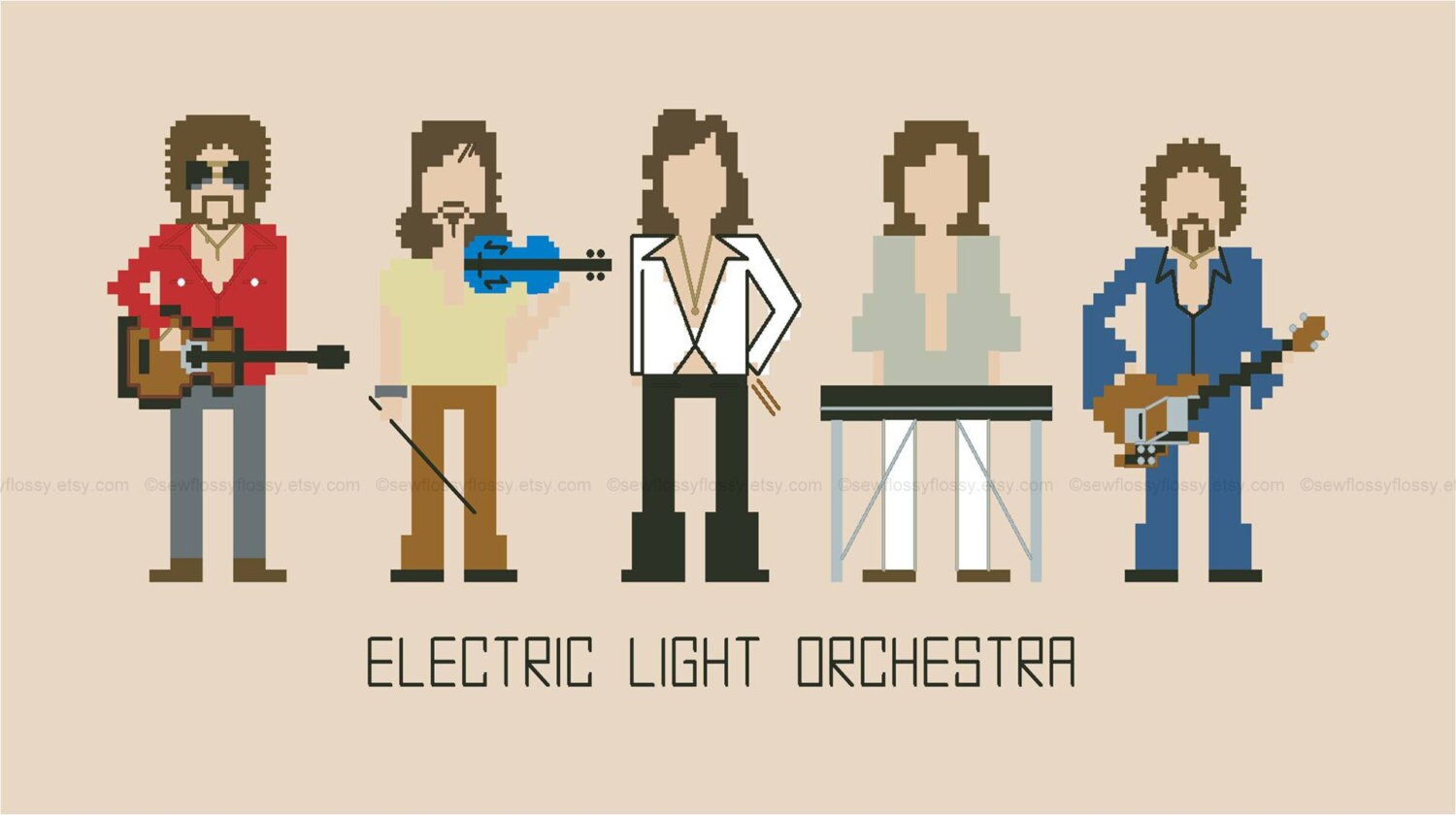Electric Light Orchestra Jeff Lynne, Mik Kaminski, Bev Bevan, Richard