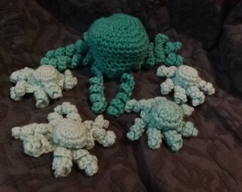 Crochet octopus and babies