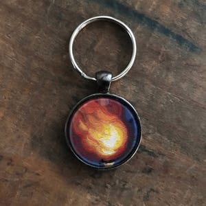 Llavero de fuego con ilustración original