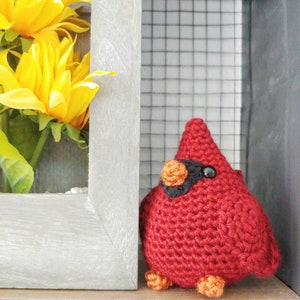 Chubby Cardinal Pattern Bird Amigurumi Easy Beginner Crochet Plushie Illinois State Bird Lover image 5