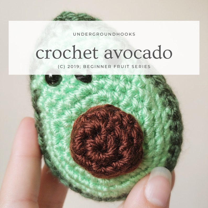 Avocado Amigurumi Pattern Beginner Crochet Plushie Kawaii Fruit Lover Play Kitchen image 1