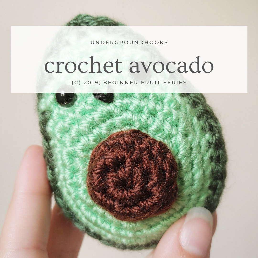 Avocado Amigurumi Pattern - Beginner Crochet Plushie - Kawaii Fruit Lover Play Kitchen