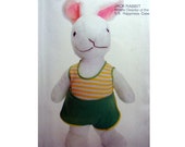 Stuffed Plushie Rabbit, Jack the Athletic Director from S.S. Happiness Crew Vintage 1980s Craft Sewing Pattern Uncut Butterick 4729