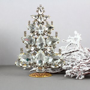 Vintage Rhinestone Table Top Christmas Tree Vintage | Etsy