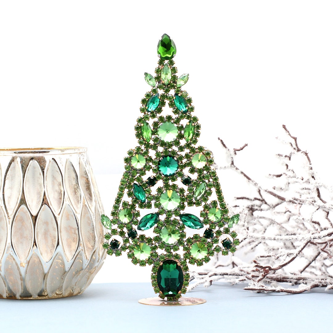 Rhinestone Christmas Tree Vintage Christmas Tree Christmas Etsy