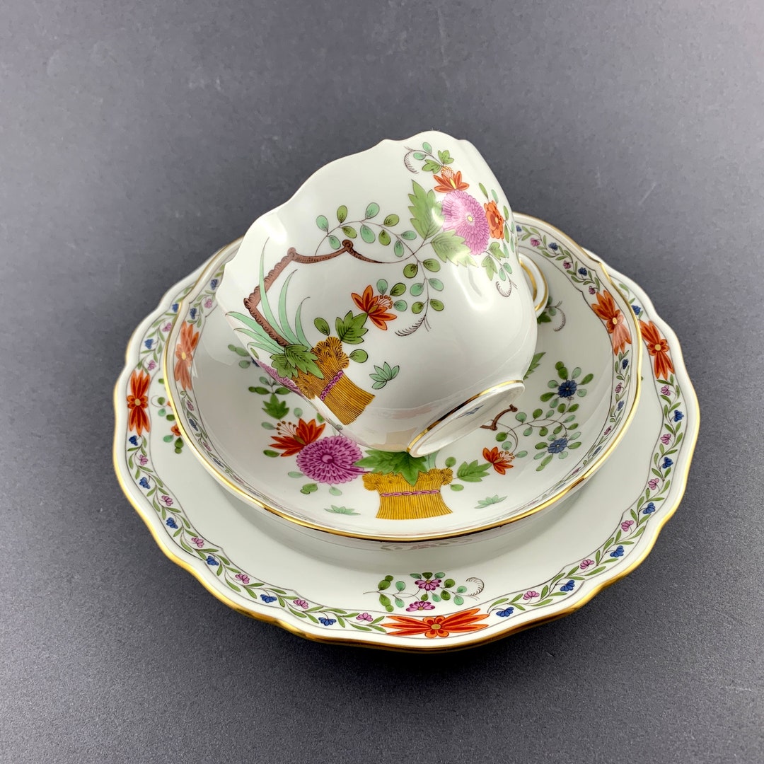 Meissen Coffee Set Blue Crossed Swords Coffee Cup With Saucer Etsy