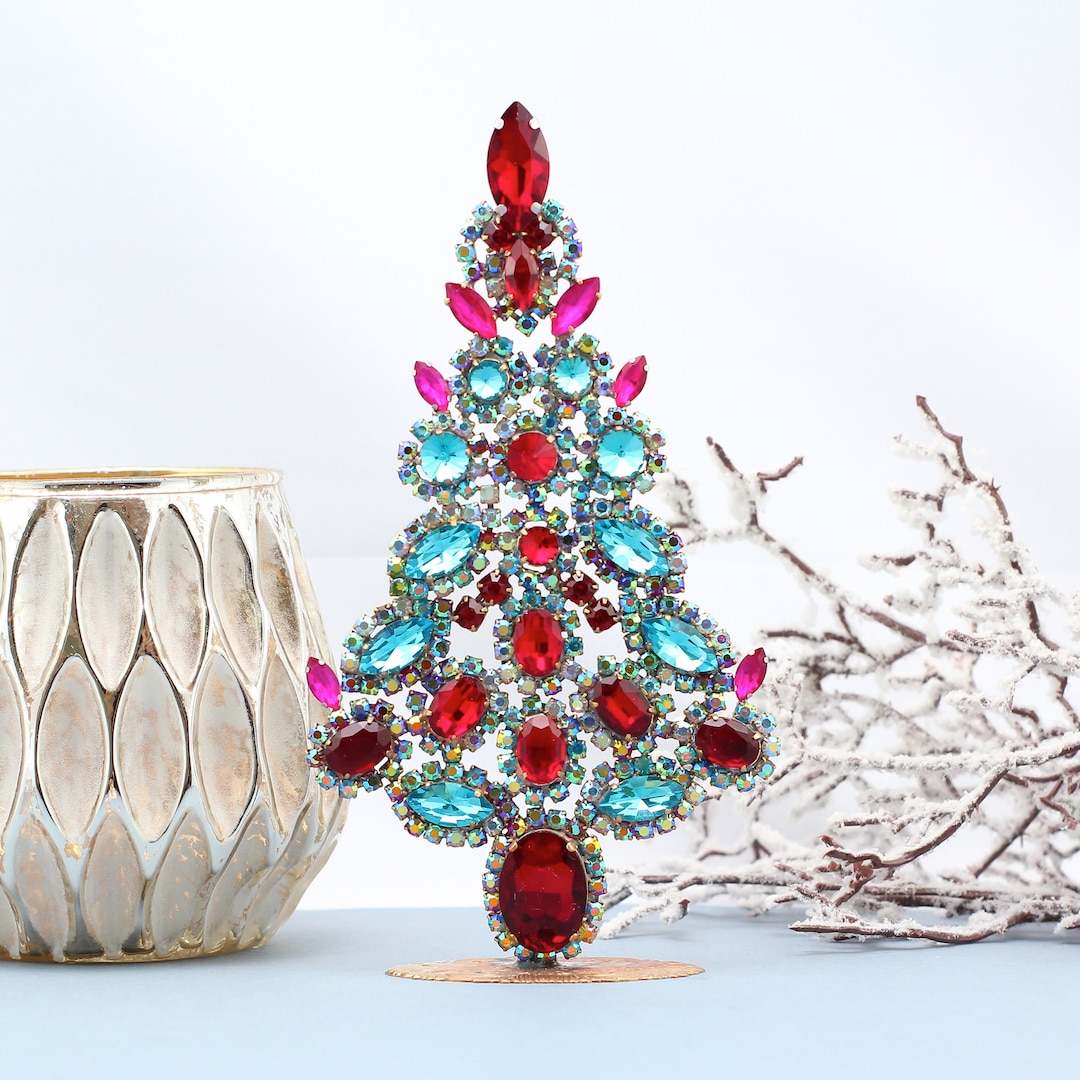 Rhinestone Christmas Tree Vintage Christmas Tree Christmas Etsy